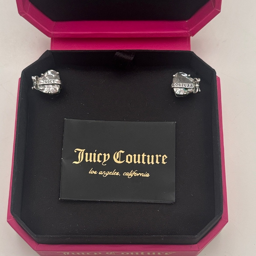 Juicy Couture Silver Heart Earrings